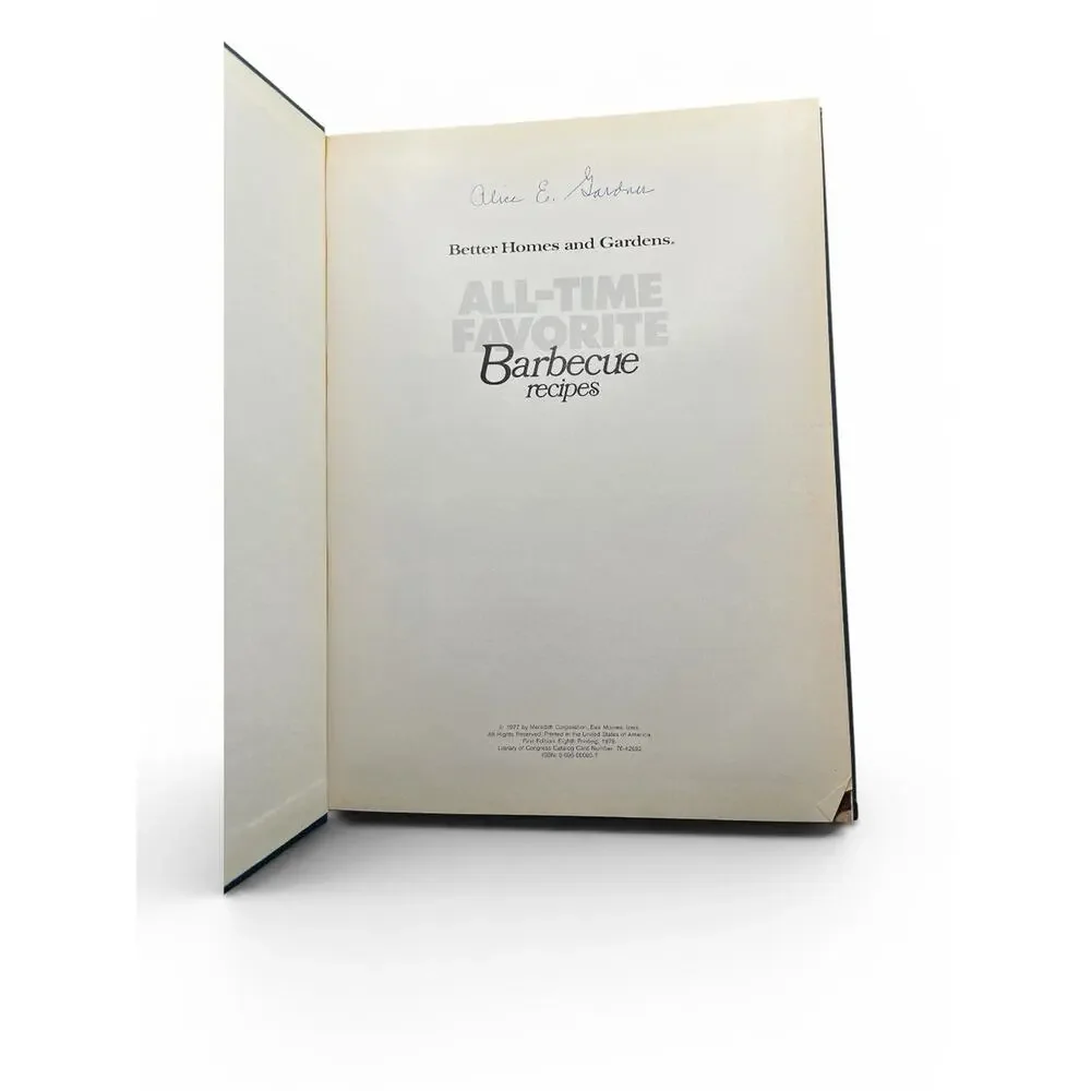 Vintage Better Homes and Gardens All Time Favorite Barbecue Hardcover Cookbook